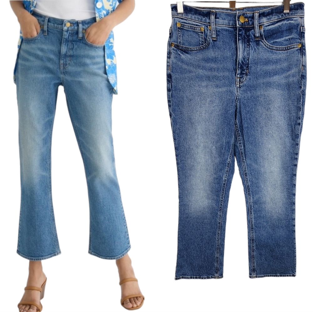 J. Crew 10" Demi Boot Crop Jeans High Rise Stretch Flora Wash 28